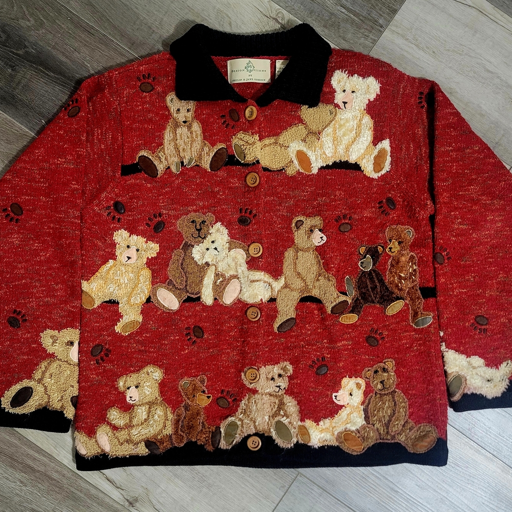 Vintage Design Options By Philip & Jane Gordon Bear Sweater – Size M